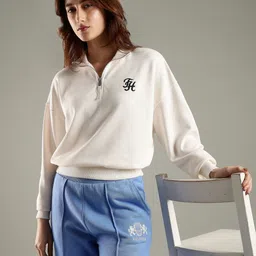 Tommy Hilfiger Women Regular Fit Cotton Half-Zip Neck Sweatshirt-picture-38