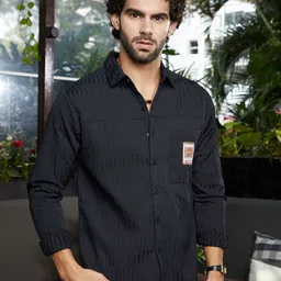 Campus Sutra Men Classic Textured Casual Shirts image 5