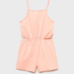 Mango Kids Girls Pleated Pure Cotton Playsuit with Cut-out Detail-picture-34