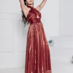 JULO Embellished Tie-Up Neck Maxi Dress image 5