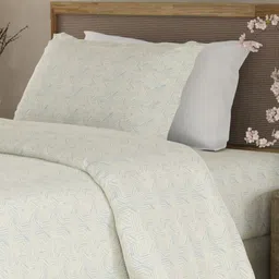 Boutique Living India Blue & White Printed Cotton 300TC King Bedsheet 2.24 m x 1.52 m-picture-14