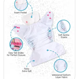 Babyhug Free Size Reusable Cloth Diaper Printed & Solid  - Pack of 3 image 3
