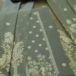 Soch Floral Woven Design Sequinned Chanderi Cotton Unstitched Dress Material-image-77