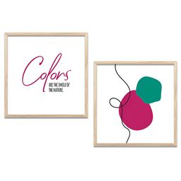 Kotart White & Pink 2 Pieces Abstract Wooden Wall Arts-picture-15