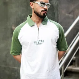 Maniac Typography Printed Polo Collar Cotton T-shirt-picture-28