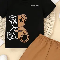 BAESD Kids Pack Of 3 Printed Short Sleeves T-shirt With Shorts image 4