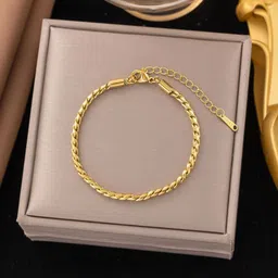 MYKI Stainless Steel Gold-Plated Rope Chain Wraparound Bracelet-image-62