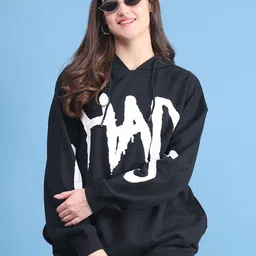 DOOR74 Women Printed Hooded Pullover Sweatshirt-image-39