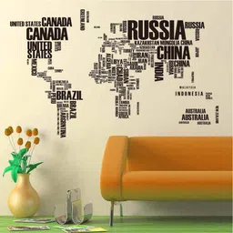 Oren Empower World Map Wall Sticker - Black image 4