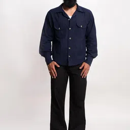 Me Craft Men Relaxed Straight Leg Flared High-Rise Trousers image 2