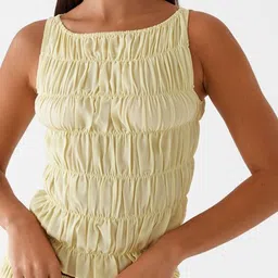 LULU & SKY Round-Neck Gathered Top With Shorts image 5