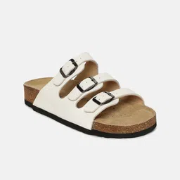 HF JOURNEY Women Cork Open Toe Flats with Buckles image 2