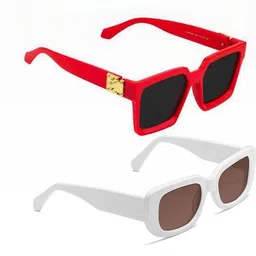 Arzonai Unisex Pack of 2 Full Rim Rectangle Sunglasses with UV Protected Lens-picture-36