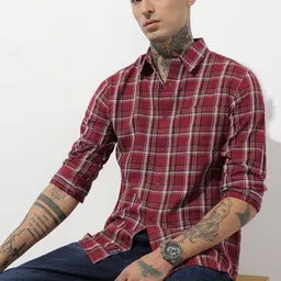 The Roadster Life Co. Checked Pure Cotton Casual Shirt-image-23