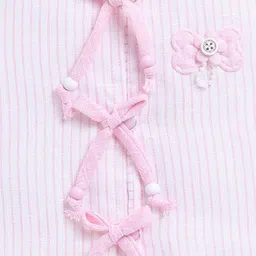 Toonyport Girls Striped Sleeveless Mandarin Collar Top With Shorts image 4