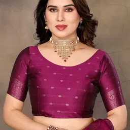 Moda Rapido Ethnic Motifs Zari Silk Blend Designer Banarasi Saree image 3