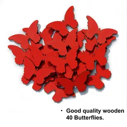 VAH Kya Bat Hai !! Red 3D Acrylic Mirror Butterfly Wall Sticker image 3