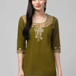 TRENDY ERA Ethnic Motifs Embroidered Thread Work Thread Work Kurti-picture-20