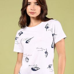 V-Mart Women Graphic Printed Round Neck Cotton T-shirt-picture-14