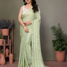 V3 FASHION STUDIO Woven Design Zari Work Saree With Blouse image 4