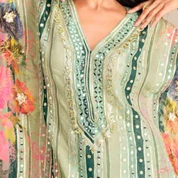 MYROR Embroidered V-Neck Tunic With Palazzo image 5