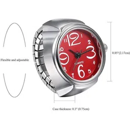 RHOSYN Silver-Plated Quartz Stretchable Watch Ring image 3