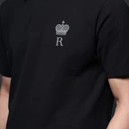 RARE RABBIT Men Solid Polo Collar Cotton T-Shirt image 2