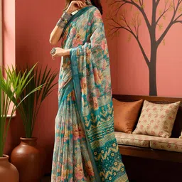 GULKEE FAB Floral Zari Saree image 4