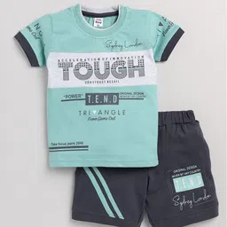 TINY BINY Boys Printed Round Neck Pure Cotton T-Shirt With Shorts-image-87
