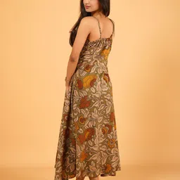 SPARSA Floral Print A-Line Maxi Dress image 4