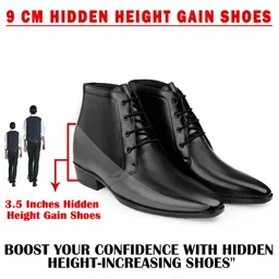 Bxxy Men Elevator Hidden Height Increasing Faux Leather Formal Derby Lace-up Boot. image 5