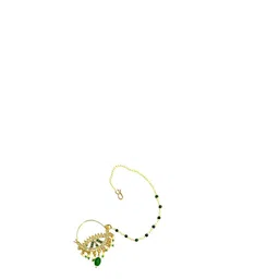NIKYANKA Gold-Plated Artificial Stones And Beads Chained Nosepin-picture-24