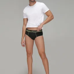 AMUL COMFY Men Pack Of 9 Plain Cotton Basic Briefs image 3