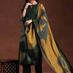 Libas Women Floral Printed Kurta with Trousers & Dupatta image 4