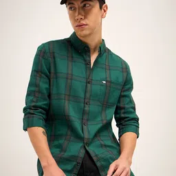 THE BEAR HOUSE Men Slim Fit Opaque Checked Casual Shirt-picture-44