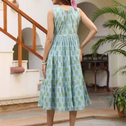 KALINI Ethnic Motifs Print A-Line Midi Dress image 5