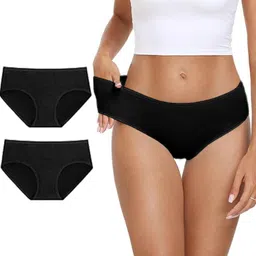Diving Deep Women Plus Size Pack of 2 Cotton Hipster Briefs-image-77