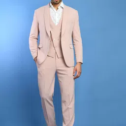 SQUIREHOOD Smart Fit Cotton Single-Breasted 3 Piece Suits-picture-18