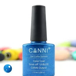 CANNI Gel Color System Coat Color Soak-Off UV & LED Nail Polish 7.3 ml-Blue Pearl 194-picture-11