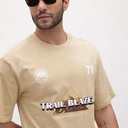 The Roadster Life Co. Typography Printed Pure Cotton Relaxed Fit T-shirt-picture-20