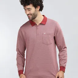NEVA Striped Polo Collar Cotton T-shirt-picture-18