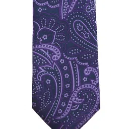 PELUCHE Purple & Blue Printed Broad Tie-picture-10
