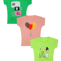 carelove CAREPLUS Girls Pack Of 3 Printed Cotton T-shirts-picture-21