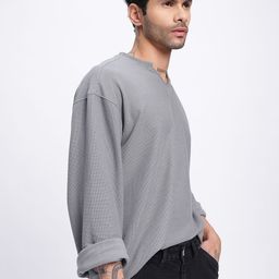 glitchez Casual Constructs Textured Oversized T-shirt-picture-14
