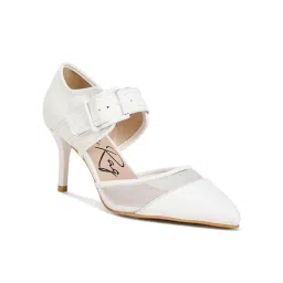 London Rag Buckle Detail Pump Sandals - White-picture-23