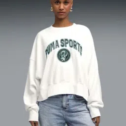 Puma White Oversized Logo Printed Sweatshirt-picture-32