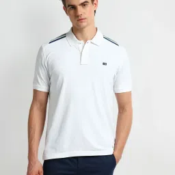 Arrow Sport White Cotton Regular Fit Printed Polo T-Shirt image 4