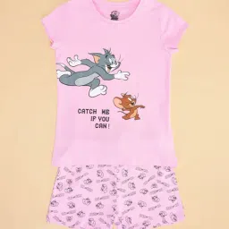 Pantaloons Junior Pink Printed T-Shirt with Shorts-picture-10