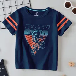 Codez Kids Orange & Navy Printed T-Shirt (Pack Of 2) image 3