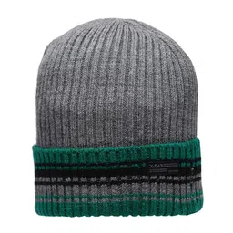 513 Men Grey Melange & Green Beanie-picture-17